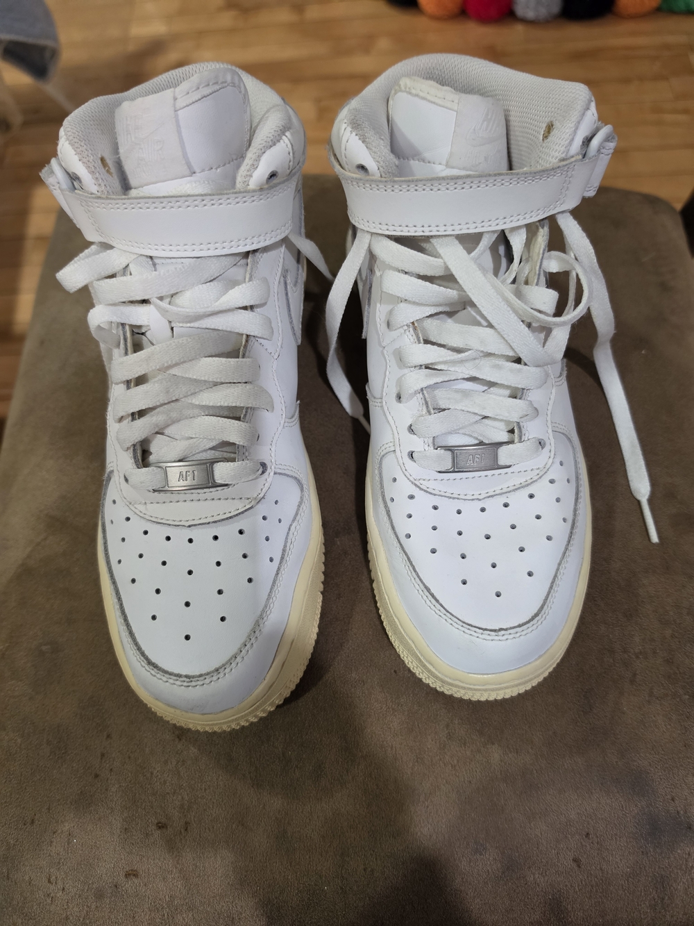 Nike Air Force 1 Mid Triple White AF1 Sneakers Size 6.5